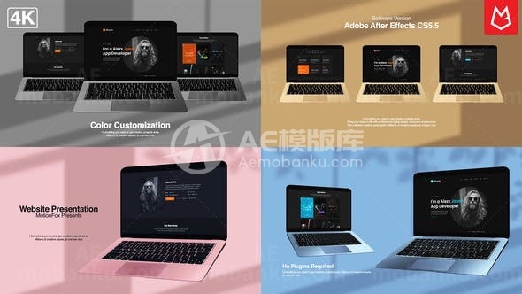 多屏网站演示推广AE模板