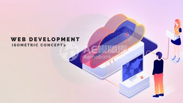 网络开发等距概念MG动画AE模板