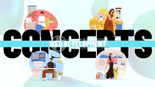 网络开发场景情境MG动画AE模板