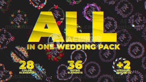 婚礼标题动态展示AE模板