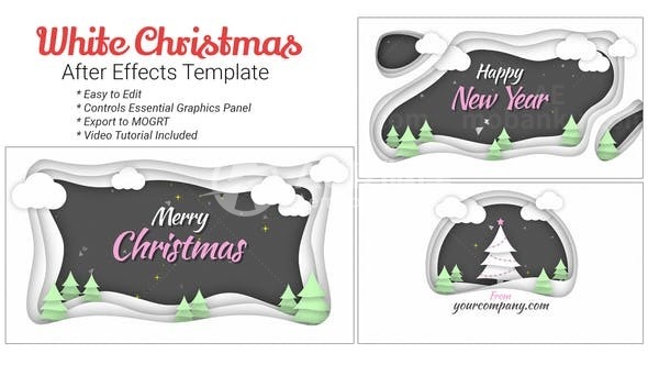 卡通风格圣诞节展示AE模板