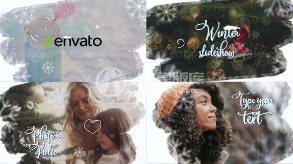 圣诞节幻灯片展示AE模板