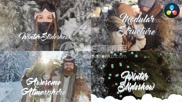 圣诞节冰冻转场切换AE模板