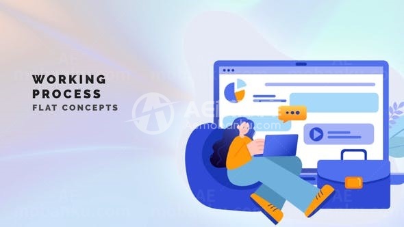 工作流程平面概念MG动画AE模板