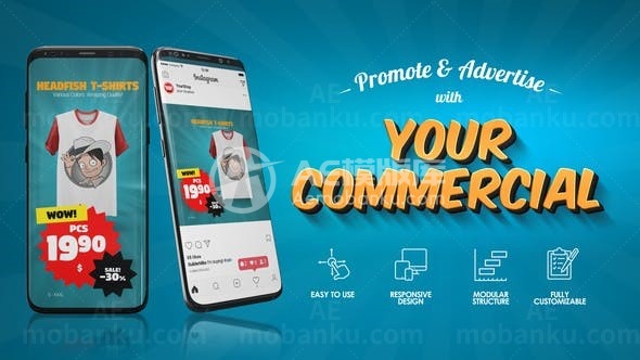 卡通风格商业产品促销AE模板