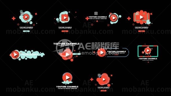 社交媒体多图标动态展示AE模板