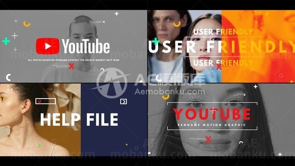 Youtube简介演绎AE模板