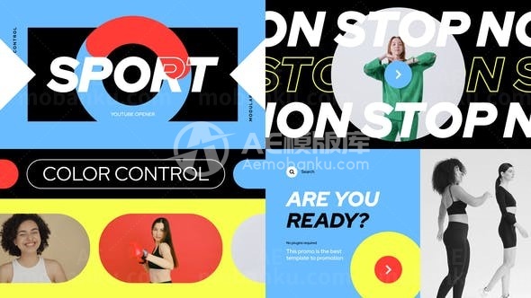 Youtube体育宣传展示AE模板