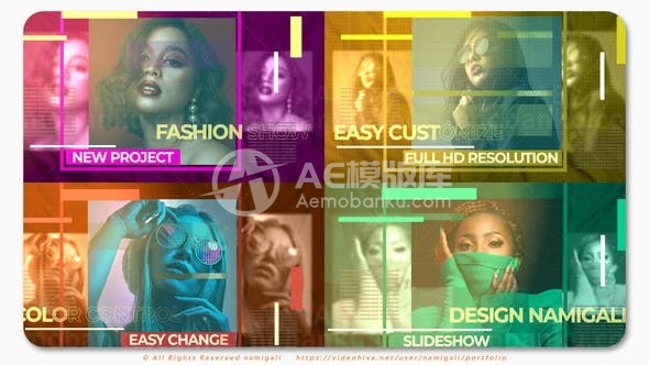 时装表演开场展示AE模板