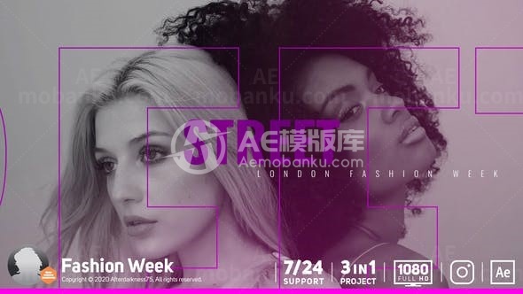 时装周图片视频展示AE模板