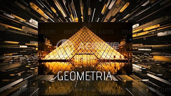 三维几何幻灯片展示AE模板