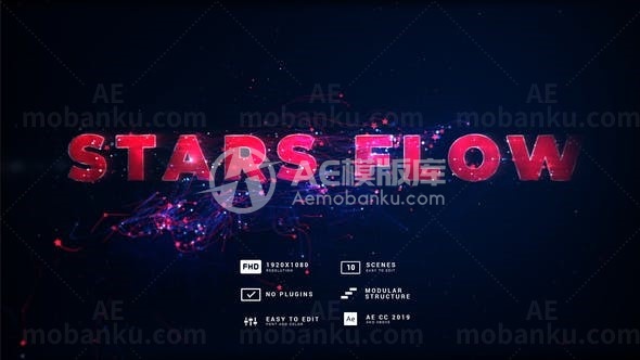 闪光粒子标题演绎AE模板