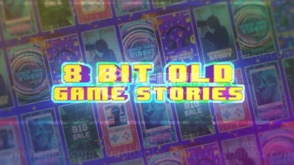 8位深度老游戏社交媒体展示AE模板