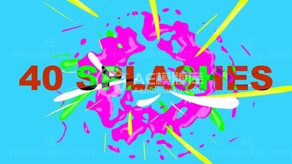 40个动画飞溅演绎AE模板