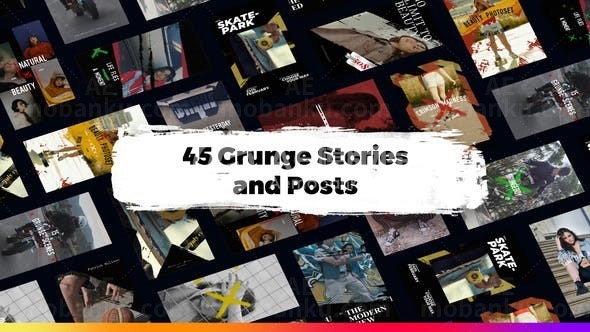 45个垃圾Instagram故事和帖子AE模板