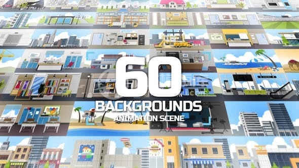 60背景动画场景AE模板