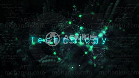 抽象粒子背景标题演绎AE模板