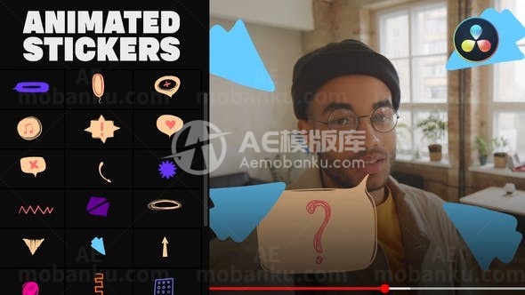 抽象涂鸦和泡沫动画演绎AE模板