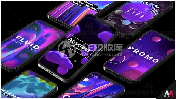 手机应用程序标题演绎AE模板