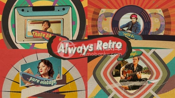 复古风格图片视频展示AE模板