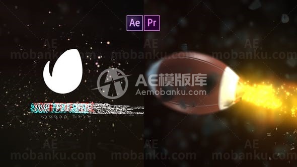 美式足球标志展示演绎AE模板