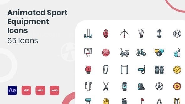 动画运动器材图标演绎AE模板