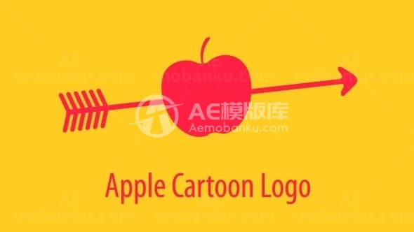 苹果卡通标志演绎AE模板