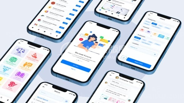手机应用程序促销演示AE模板