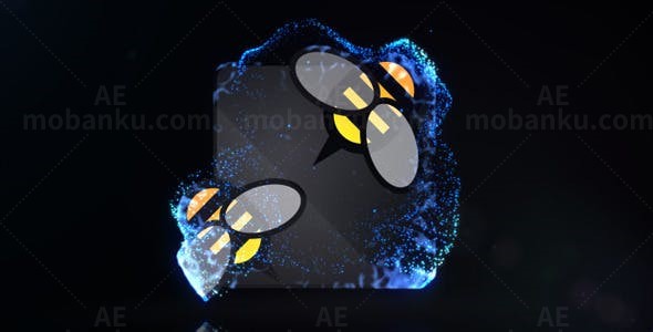 明亮粒子标志演绎AE模板