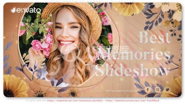 浪漫幻灯片视频展示AE模板