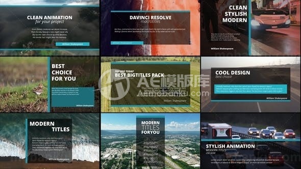 大标题多屏动态演绎AE模板