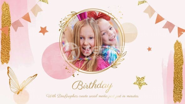 生日幻灯片展示AE模板