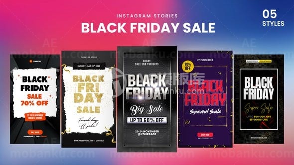 黑色星期五销售Instagram促销AE模板