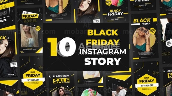 黑色星期五销售Instagram促销AE模板