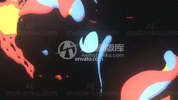 黑色液体标志演绎AE模板