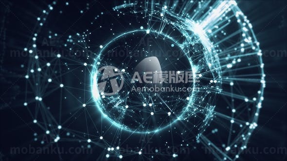 区块链标志标识演绎AE模板