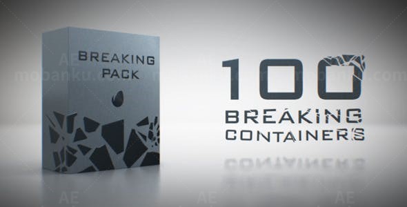 破碎标志演绎AE模板