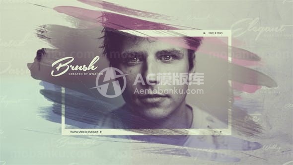 笔触框架幻灯片显示AE模板