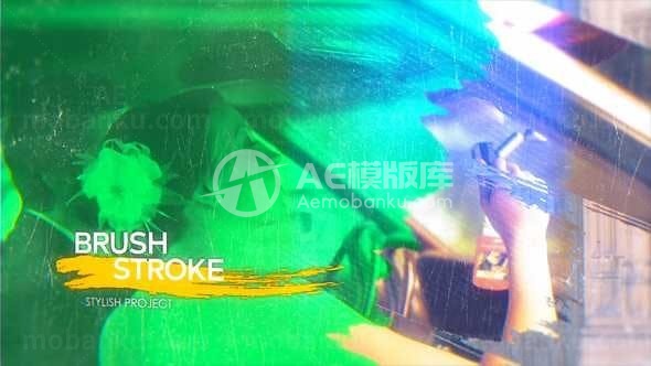 笔触开启过渡图片视频展示AE模板