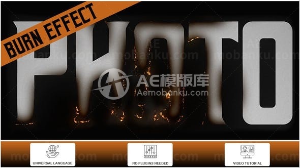 燃烧效应标题图片展示AE模板