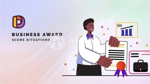 商业奖场景情况MG动画AE模板