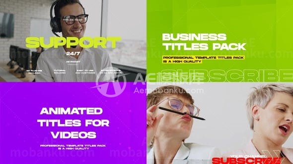 商务头衔标题图片视频展示AE模板