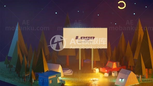 露营标志演绎AE模板