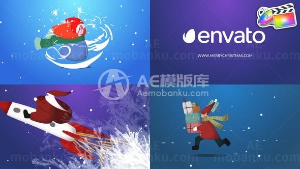 卡通圣诞标志演绎AE模板