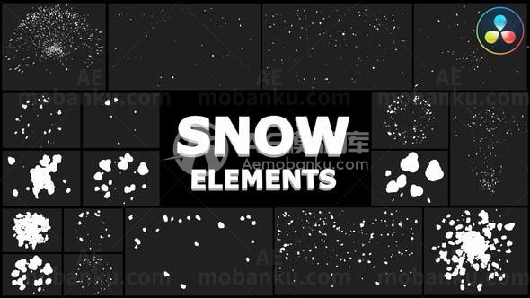 卡通雪花爆炸庆圣诞AE模板