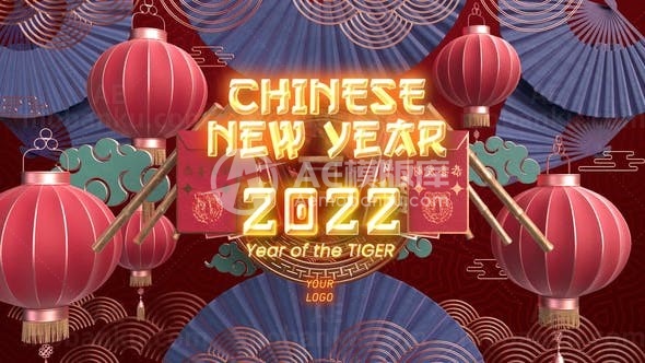 中国优雅标志展示演绎AE模板