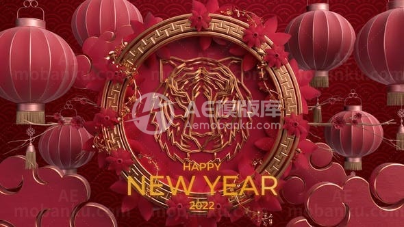 中国除夕优雅标志演绎AE模板