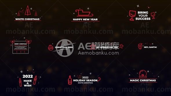 圣诞和新年标题展示AE模板