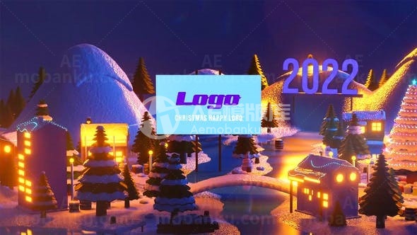 圣诞快乐标志演绎AE模板