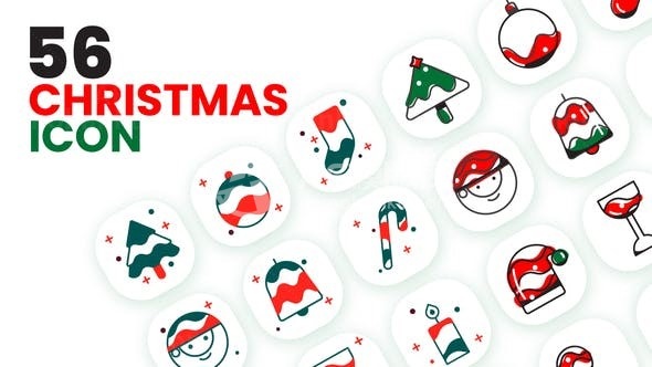 圣诞图标集合动画演绎AE模板